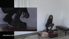 Mistress Cleo's long stomping for the slave's ruined orgasm Picture in Picture mp4