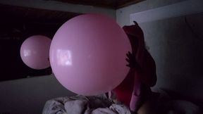 Pink Balloon Blowing at Night