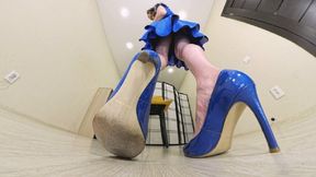 Olivia - tall woman in blue shoes VR 360 8K