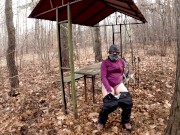 I need to piss during a hike in a forest, a random hiker was holding the camera for me