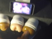 Fucking 3 Fleshlights Cumming Twice!