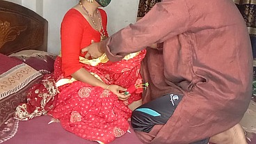 Newest threesome Desi My Husband Father First Night Fucked Doggystyle Best Newly Married Wife With Husband Father Night Blowjob and Hardcore