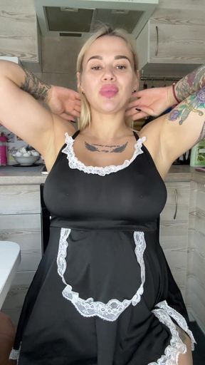 Busty pregnant woman flaunts her big tits