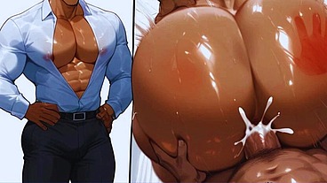 Big ass bodybuilder friends like to give ass in the office! Anime Hentai