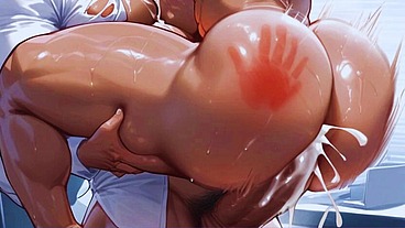 Big ass bodybuilder friends like to give ass in the office! Anime Hentai