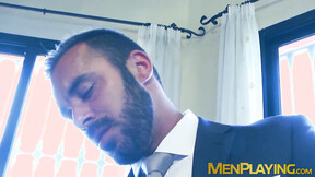 Wet blowjob & anal fucking by butler Xavi Duran & master Robbie Rojo