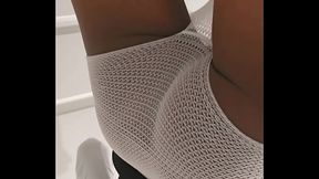 Cute TRANS GIRL TS Femboy Maid Flashes Her Mesh Underwear