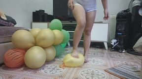 Feet pop balloon and ride pop balloon