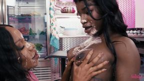 Saucy black lesbos mind-boggling porn clip