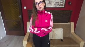 pov: Angry Wife in Adidas Tracksuit – Hubby Dresses Her, Makes Her Workout & Cums All Over Her Pants