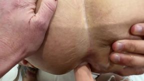 Slave girl gets her butt pegged and spanked hard