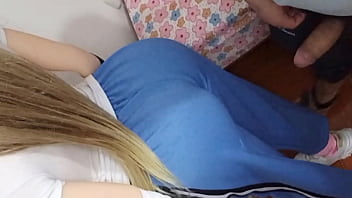 My stepdaughter has bad grades from her classes, I have to teach her with a good cock session