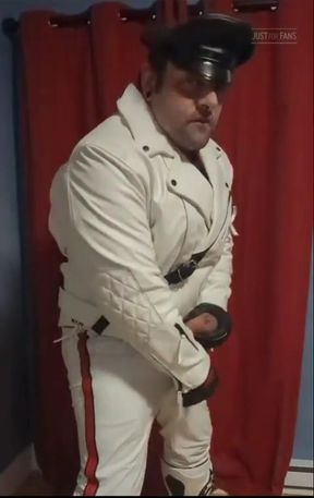 In Full White Leather Formals.