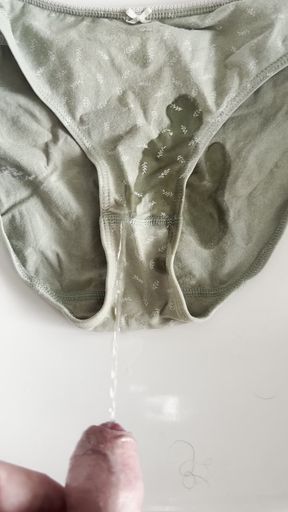 Underwear girl, piss and a wet cock