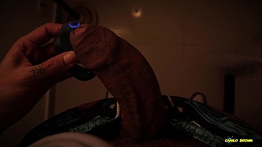 Big Uncut Cock Sex Demon Handsfree Vibrator Masturbation Cum On Mirror