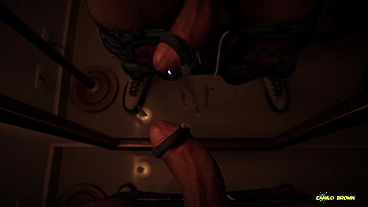 Big Uncut Cock Sex Demon Handsfree Vibrator Masturbation Cum On Mirror