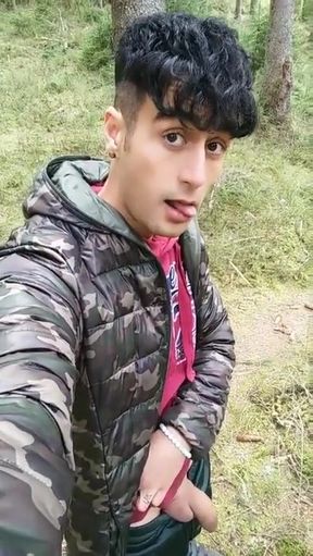 Filling Foreskin with Piss Like Balloon - Day Forest Pissing Yellow Piss