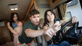 Road-Trip Threesome: Married Couple Picks Up Hot Hitchhiker