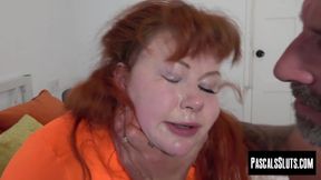 Sadistic daddy stretches redhead Kasey Aims super wide leaving her exhausted