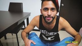 camilo brown showing the straight delivery guy that men deepthroat better