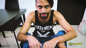camilo brown showing the straight delivery guy that men deepthroat better