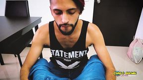 camilo brown showing the straight delivery guy that men deepthroat better