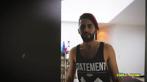 camilo brown showing the straight delivery guy that men deepthroat better