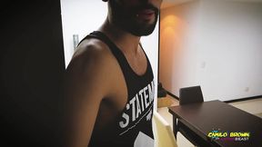 camilo brown showing the straight delivery guy that men deepthroat better
