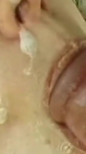 Smiling Brunette Flashes Big Tits and Sucks Throbbing Cock