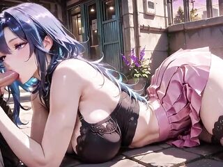 Large Tits Blue Kouhai Cums Screaming Riding Balcony Sunset Glow