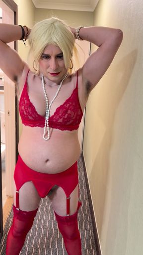 unedited full length video of UK hotel secret sissy jerilee43 showing off my naughty real self for the camera