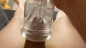 Carta the trans girl gushes thick cum in her Fleshlight for the first time