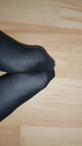 Feet Rubbing Against Each Other in Nylons and Also Feet in an Unusual Way