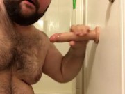 Dildo deepthroating demonstration, with a bonus!