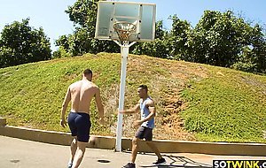 Latino stud ass fucks handsome athletic buddy bareback