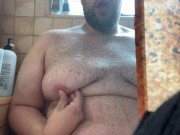 Playing with my Hairy Man Boobs in the Shower