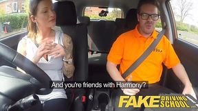 Tattooed Thot Gets Sloppy Creampie at Fake Driving School