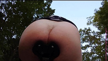 Dicker Arsch auf dem Fahrradsattel
