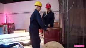 3some with blonde babes in sexy fishnets