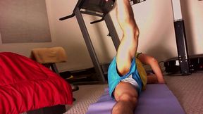 Webcam leg stretches