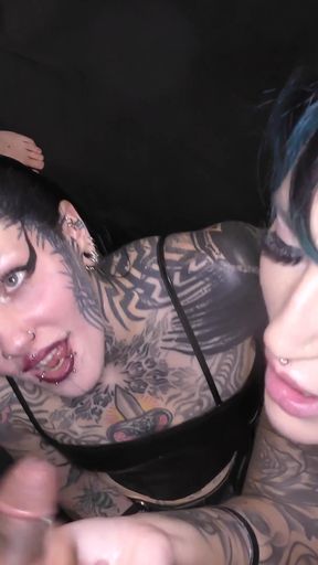 Tattooed Babes Are Ready to Suck and Deepthroat Some Long Dicks