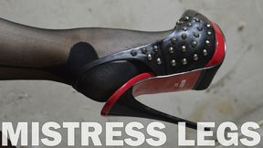 Mistress legs in black stocking and high heels (MP4 HD)