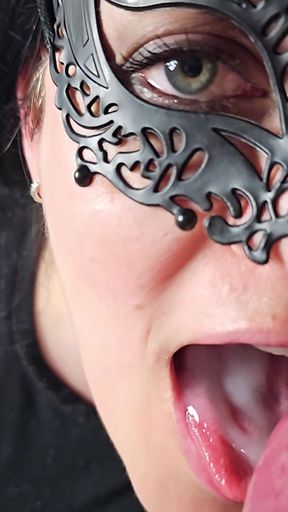 There's so much cum that it runs over my tongue even though I curve it - Millie Fox   Clip 1