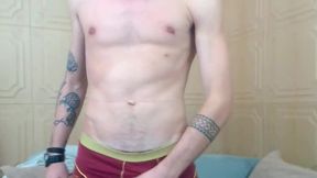 Gorgeous Stud Strips Down to His Underwear