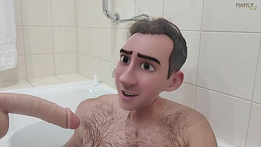 Step Gay Dad - Bath Buddies - Hot house with sexual tension so thick it ends up all over stepdad's sexy toes - Manlyfoot