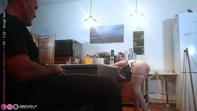 a slutty porn cleaner gets roughtly fucked on the ground