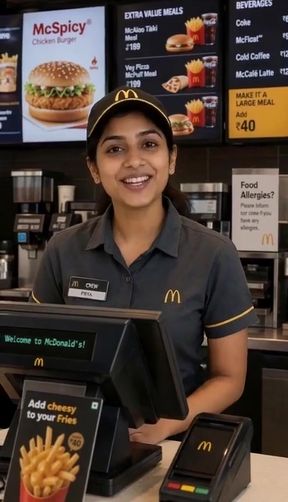 McDonald's employee at counter