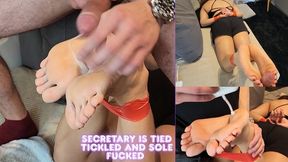 Mia Luxx - Hot Secretary is Tied Tickled and got Sole Fucked - BONDAGE - TAPE - HOG TIED - FOOTJOB - SOLEJOB - SOLES - TICKLE - SMELLY SWEATY FEET - TICKLING - FOOT TICKLING - SOLES - GAG - CUMSHOT - 2