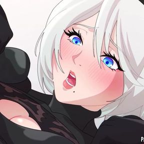 neir autonoma hentai 2B getting creampied in her tight anal 2D animation