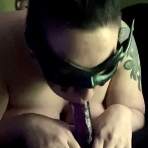 Blowjob on my favorite dildo FtM